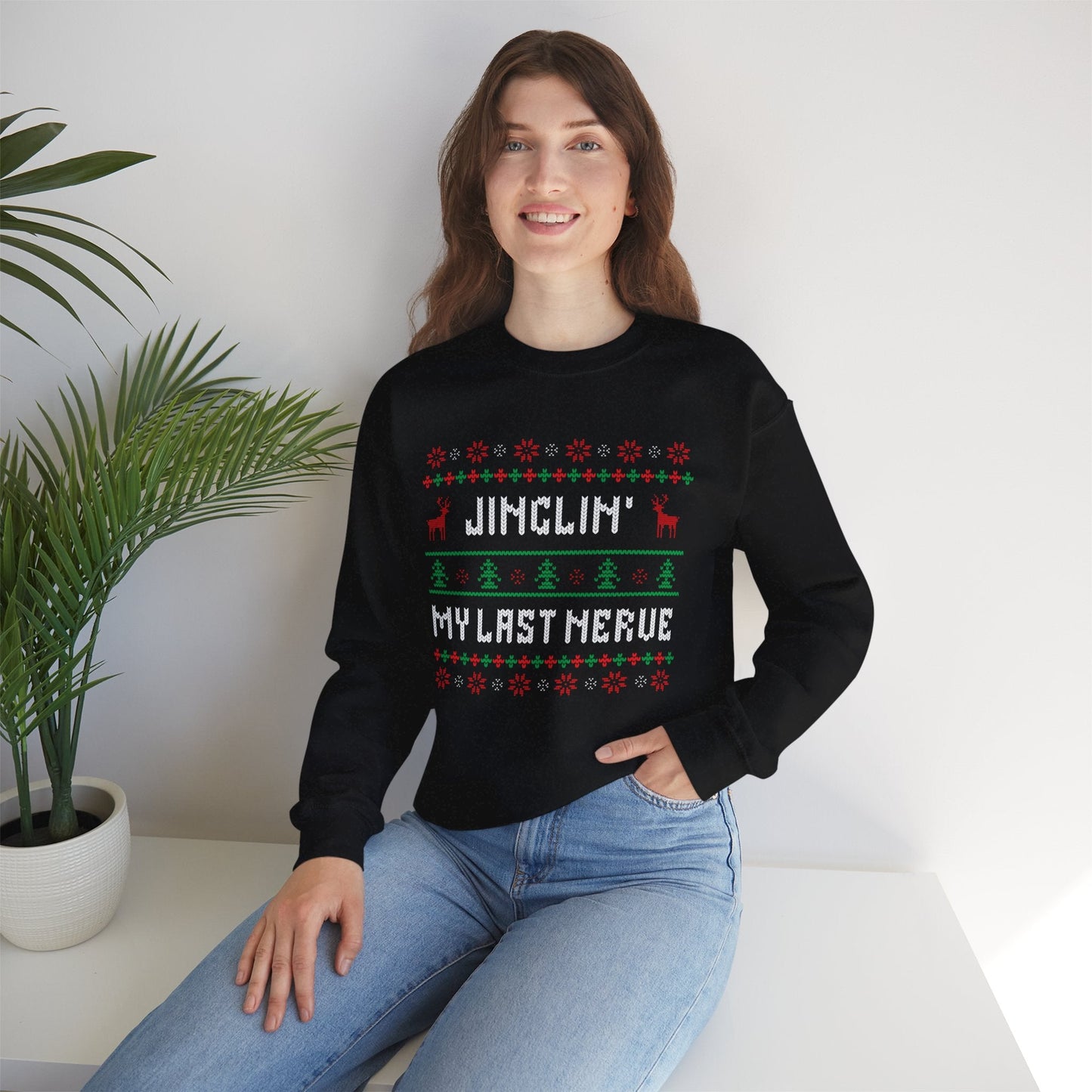 Jinglin' My Last Nerve Ugly Christmas Crewneck Printify