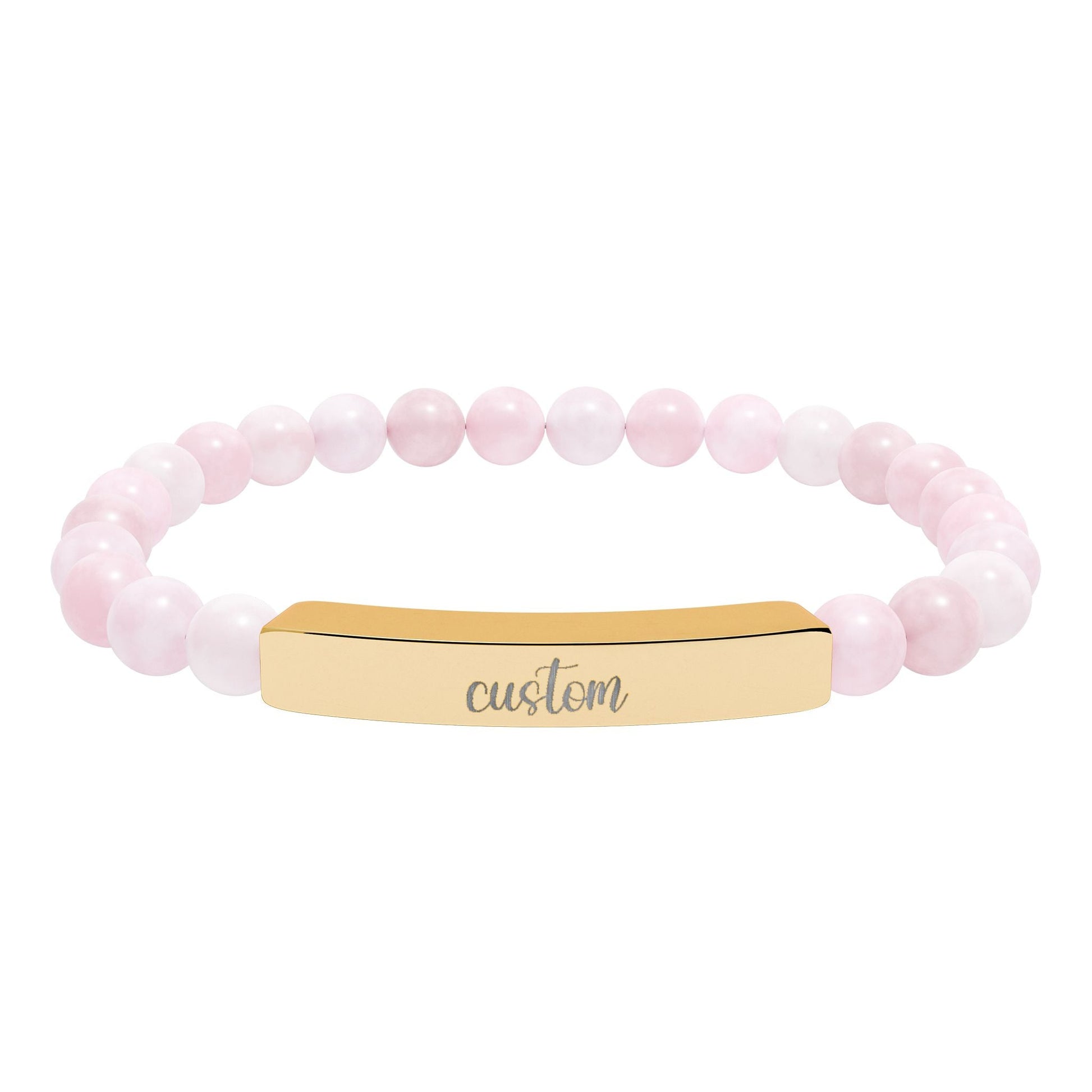 Custom Engraved Natural Stone Bar Bracelet Printify