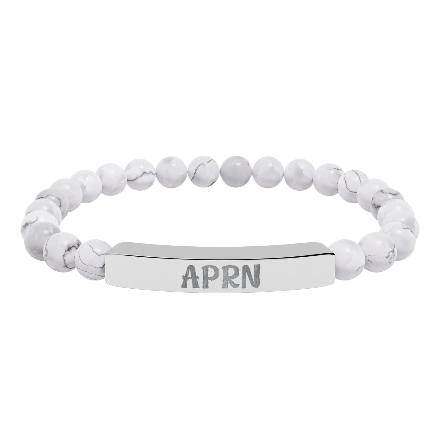 APRN Natural Stone Engraved Bar Bracelet Printify