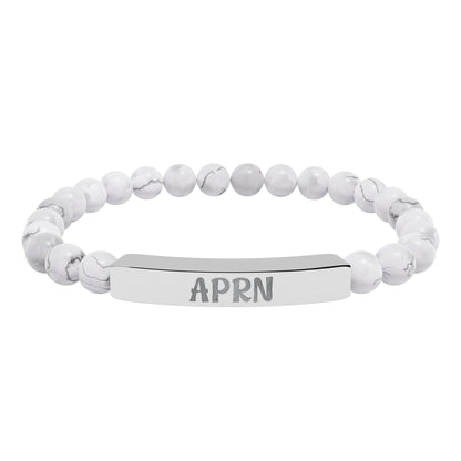 APRN Natural Stone Engraved Bar Bracelet