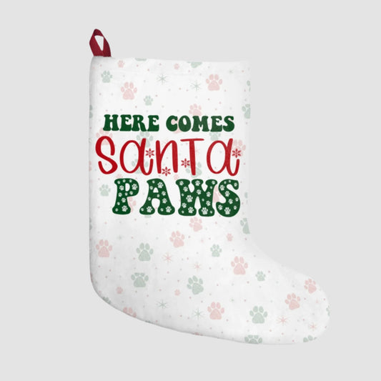 Here Comes Santa Paws Christmas Stocking