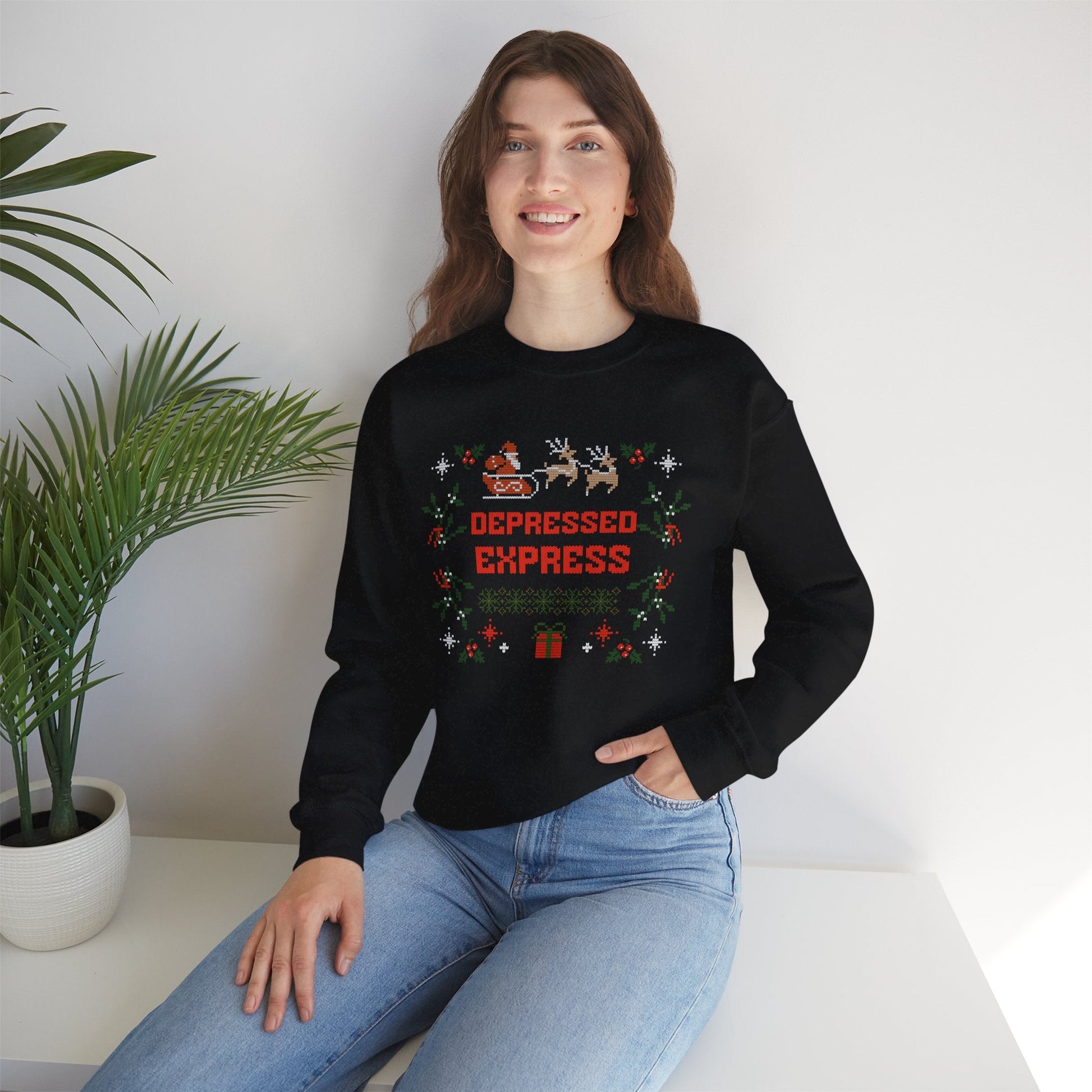 Depressed Express Crewneck Printify