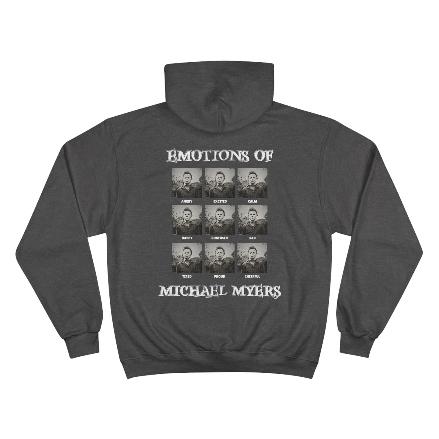 Emotions of Michael Myers Champion Hoodie Printify