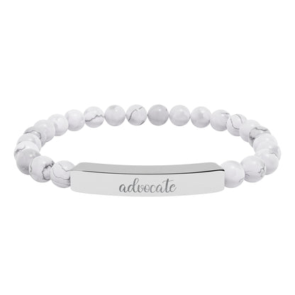 Advocate Natural Stone Engraved Bar Bracelet
