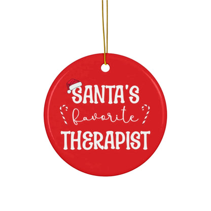 Santa's Favorite Therapist Ornament Printify