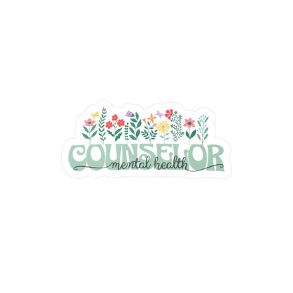 Floral Mental Health Counselor Vinyl Decal