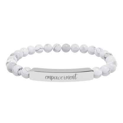 Empowerment Natural Stone Engraved Bar Bracelet
