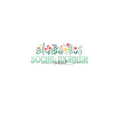 Floral School Social Worker Vinyl Decal