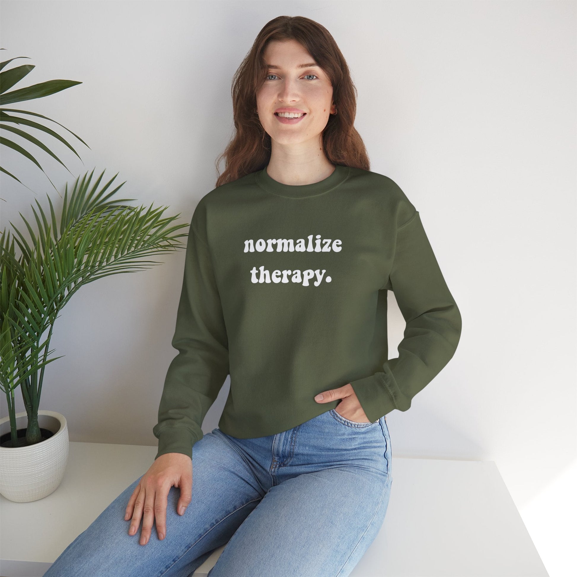 Normalize Therapy Crewneck Printify