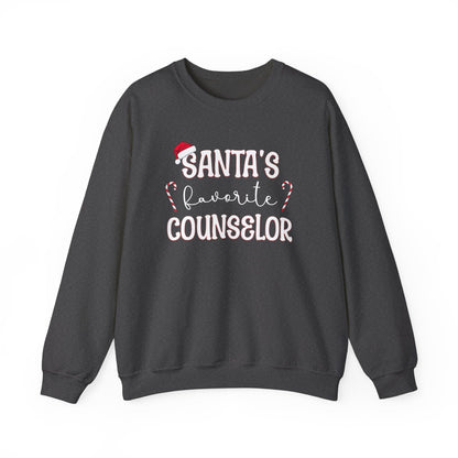 Santa's Favorite Counselor Crewneck Printify