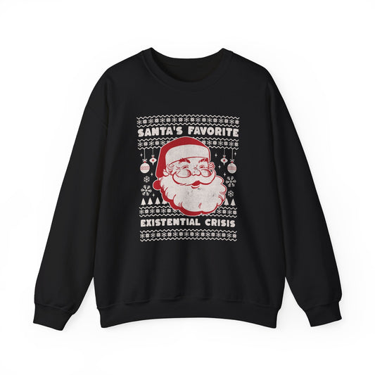 Santa's Favorite Existential Crisis Ugly Christmas Crewneck Printify
