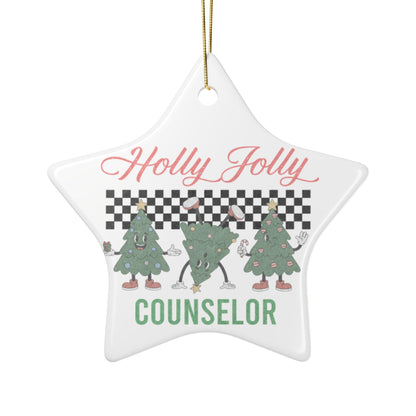 Holly Jolly Counselor Ornament Printify