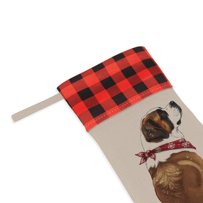 St. Bernard Christmas Stocking - Personalization Available! Printify