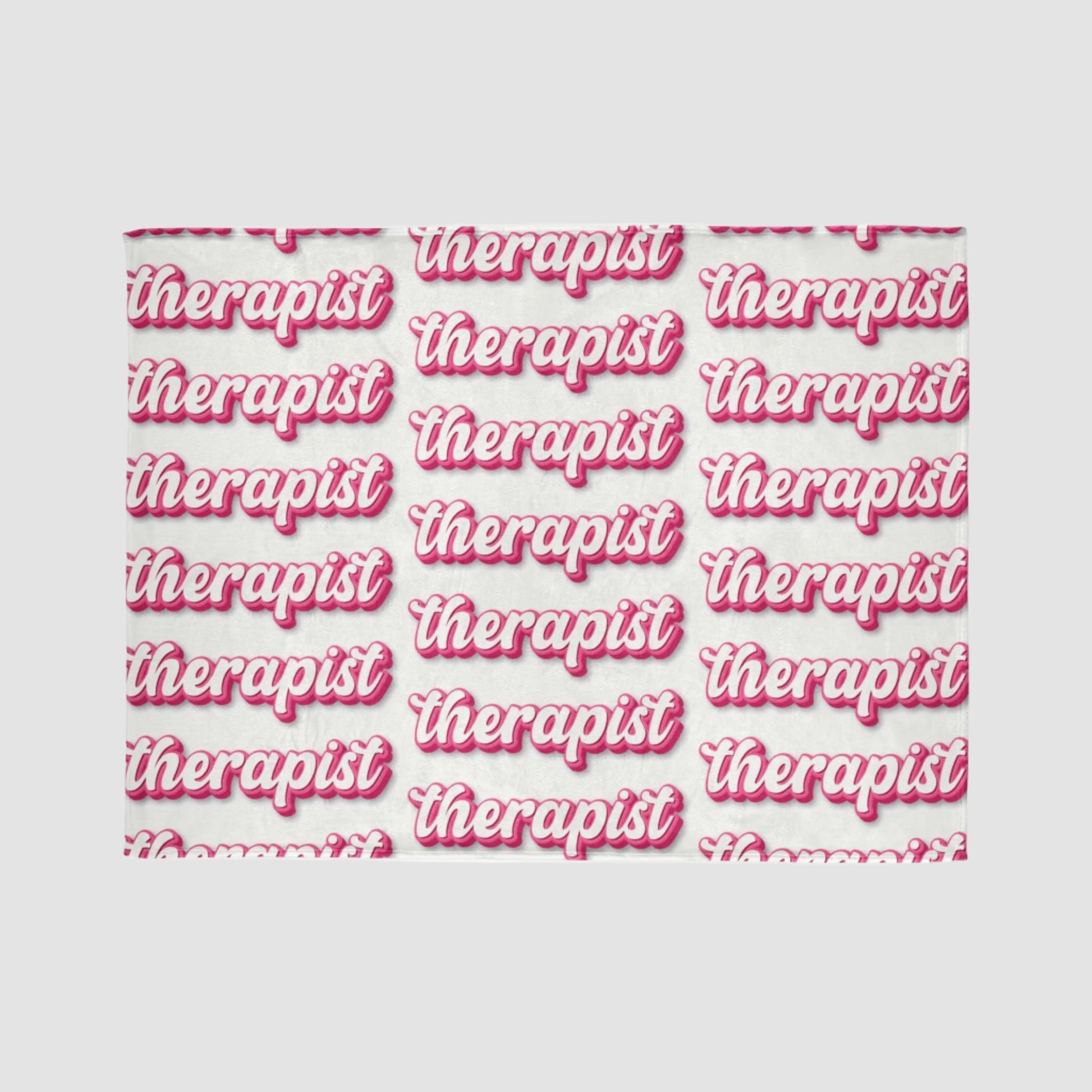 Pink Therapist Soft Polyester Blanket Printify