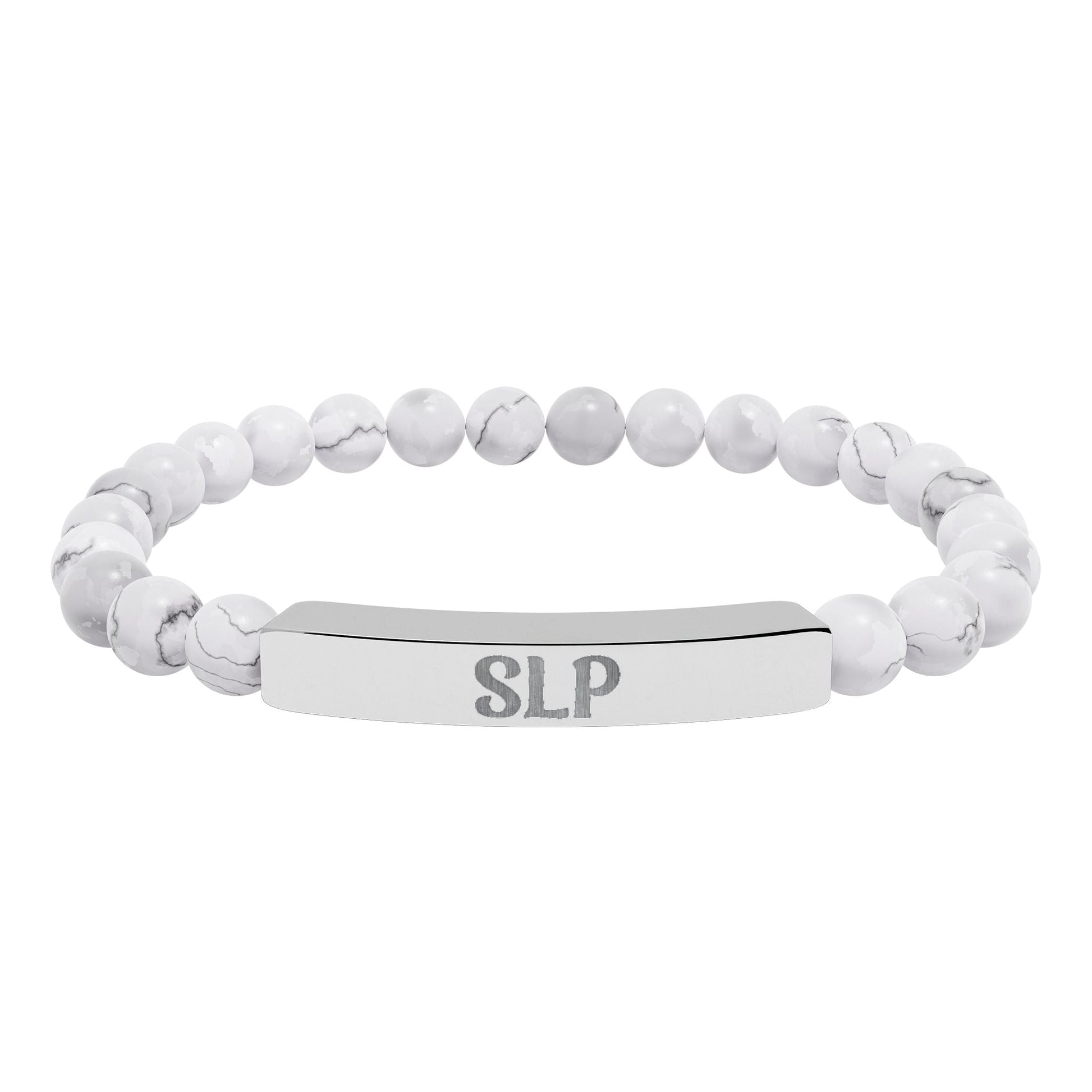 SLP Natural Stone Engraved Bar Bracelet Printify