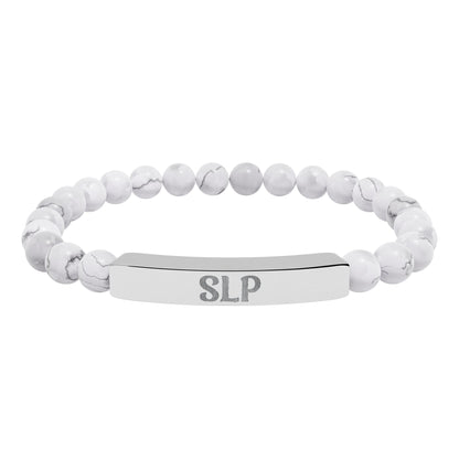 SLP Natural Stone Engraved Bar Bracelet