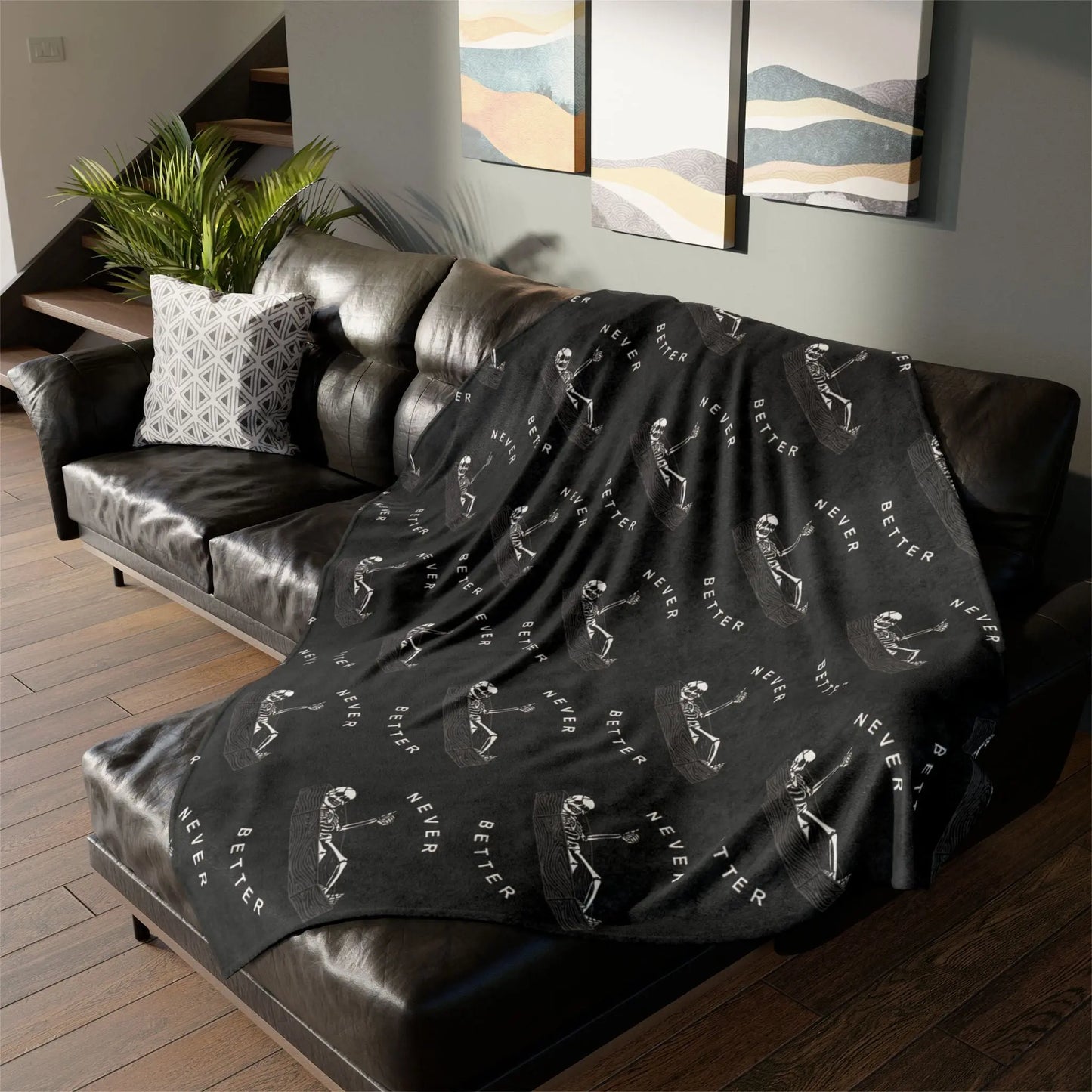 Never Better Soft Polyester Blanket Printify