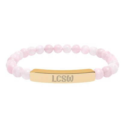LCSW Engraved Natural Stone Bracelet