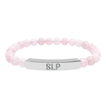 SLP Natural Stone Engraved Bar Bracelet
