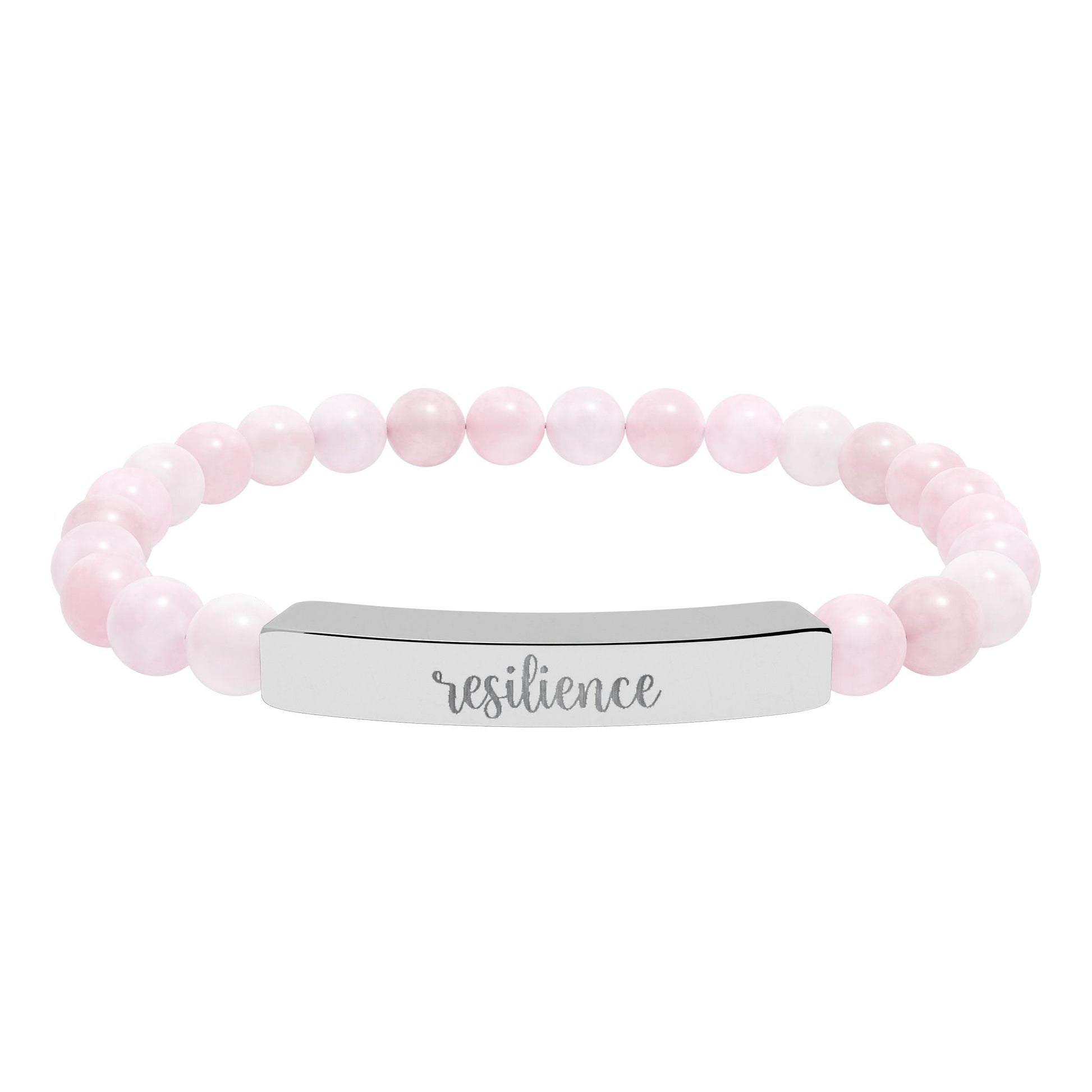 Resilience Natural Stone Engraved Bar Bracelet Printify