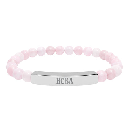 BCBA Natural Stone Engraved Bar Bracelet