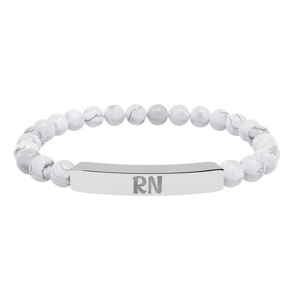 RN Natural Stone Engraved Bar Bracelet
