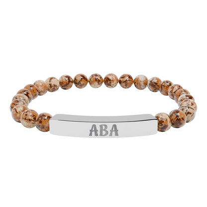 ABA Natural Stone Engraved Bar Bracelet