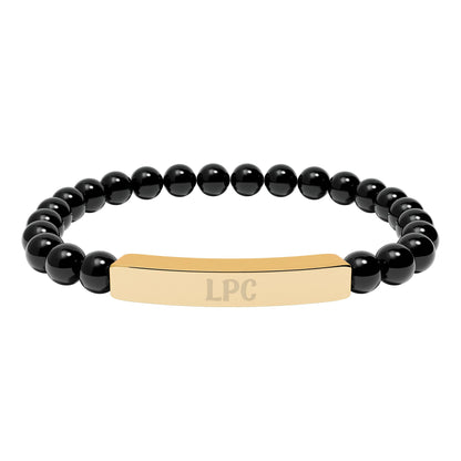 LPC Natural Stone Engraved Bar Bracelet