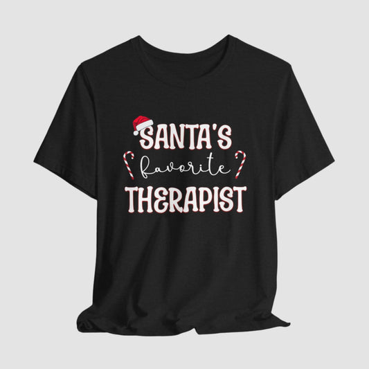 Santa's Favorite Therapist Unisex Bella+Canvas Tee