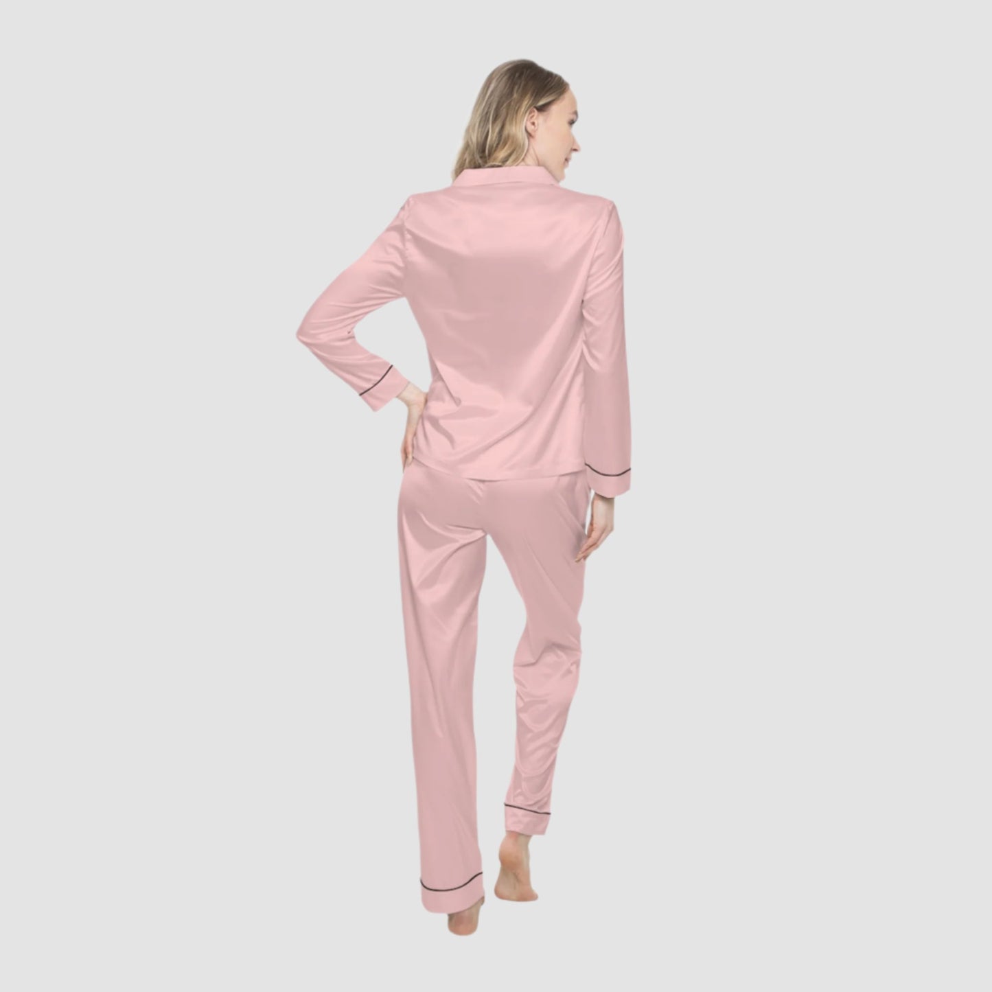 Pink Retro Santa Women's Satin PJs