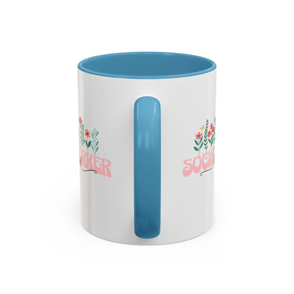 Floral Licensed Social Worker Mug (11oz)