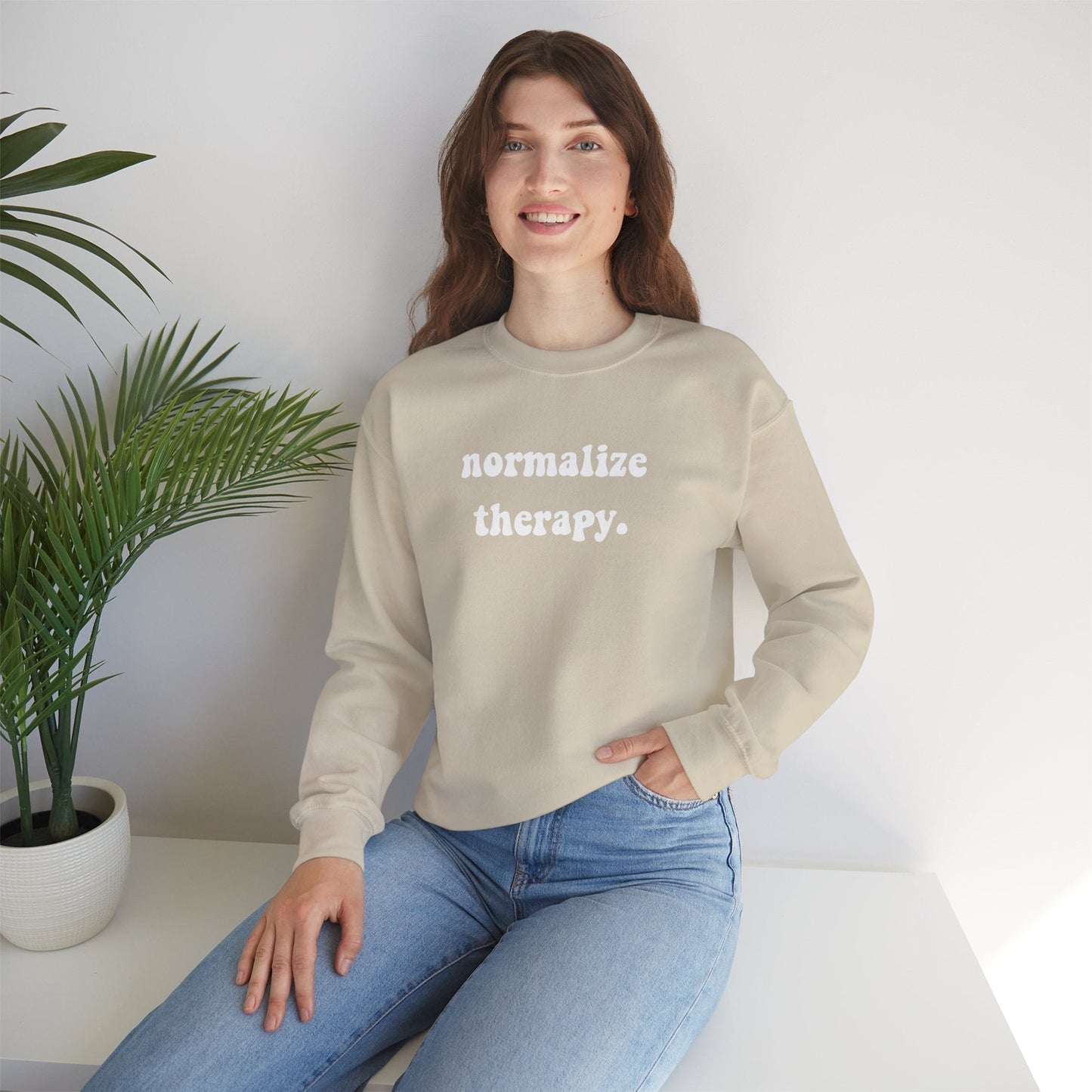 Normalize Therapy Crewneck Printify