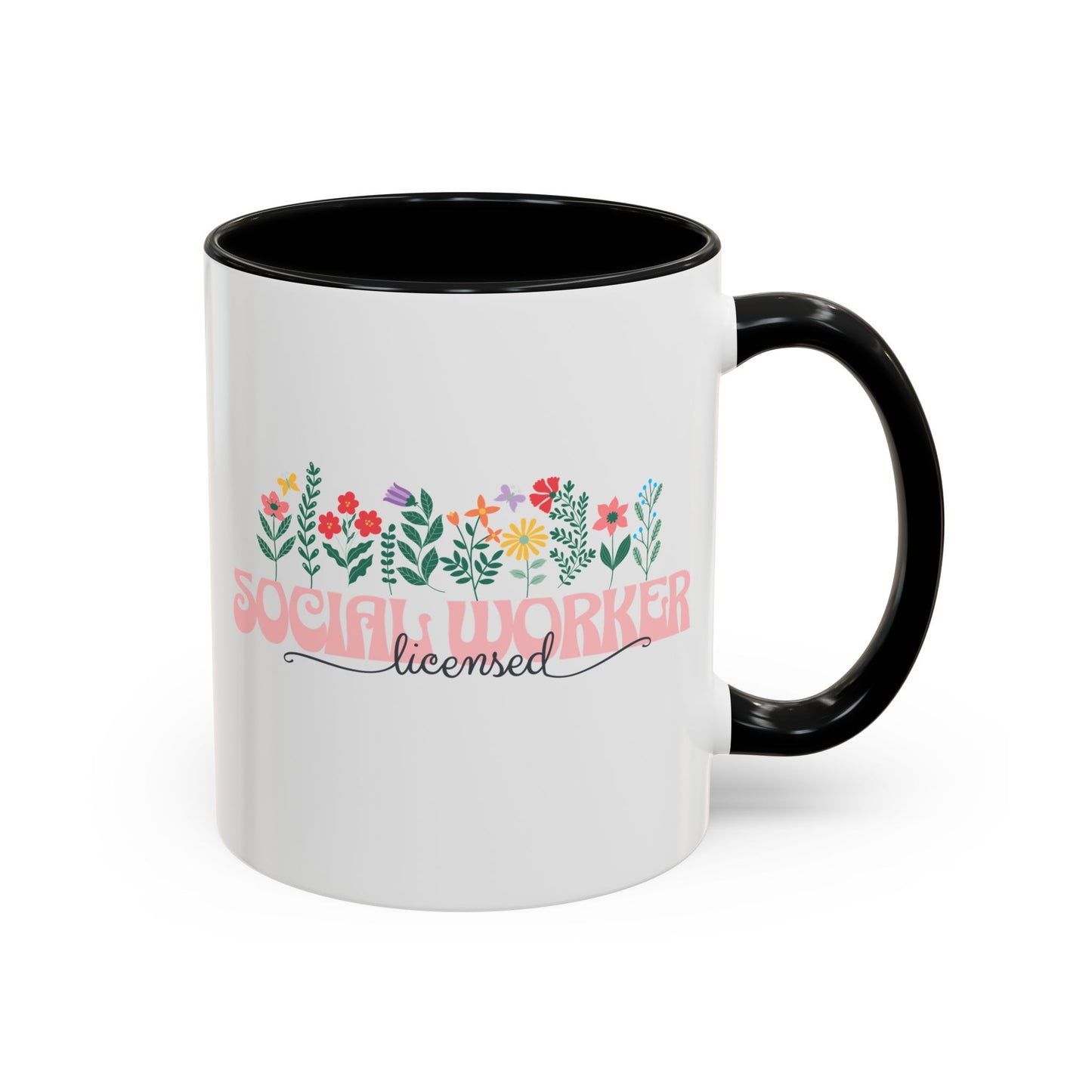 Floral Licensed Social Worker Mug (11oz)