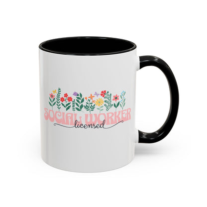 Floral Licensed Social Worker Mug (11oz)