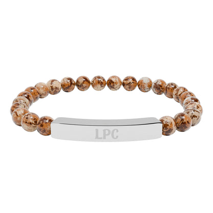 LPC Natural Stone Engraved Bar Bracelet