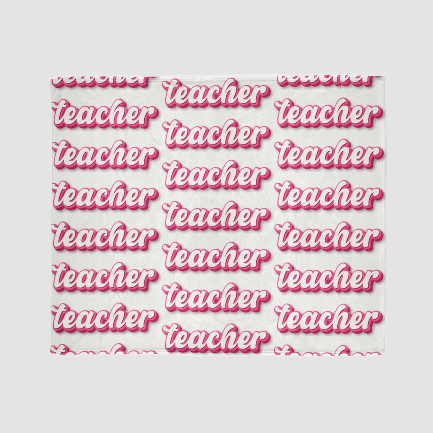 Pink Teacher Soft Polyester Blanket Printify