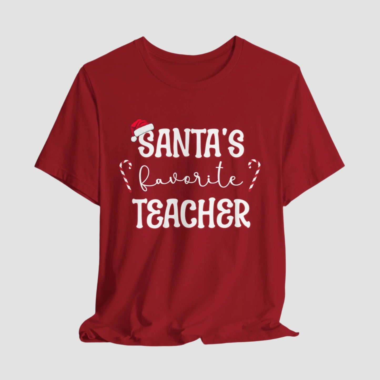 Santa's Favorite Teacher Unisex Bella+Canvas Tee