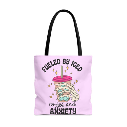 Fueled By Iced Coffee And Anxiety Tote Printify