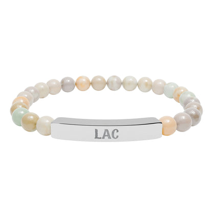 LAC Natural Stone Engraved Bar Bracelet