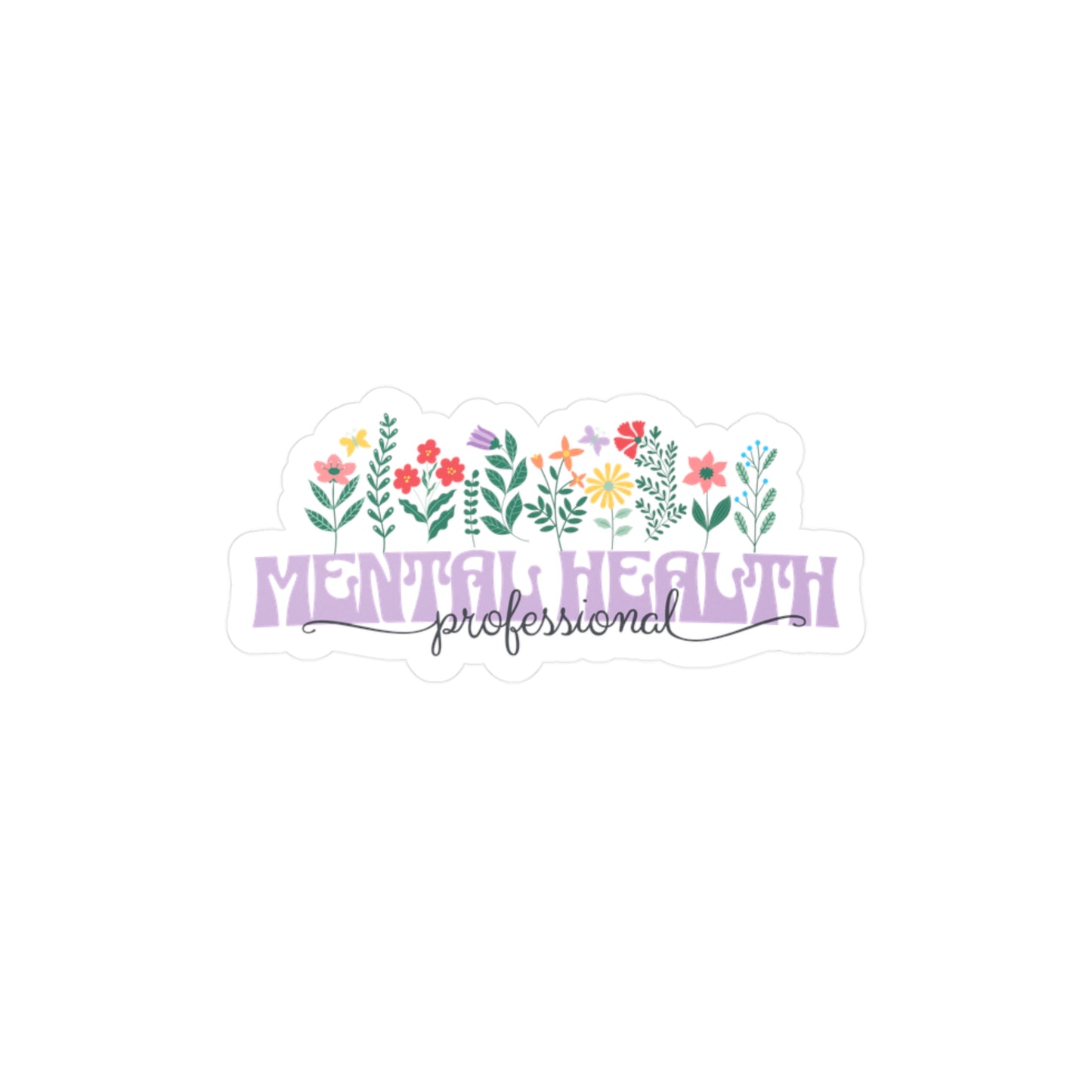 Floral Mental Health Professional Vinyl Decal