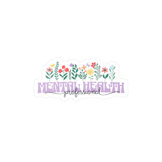 Floral Mental Health Professional Vinyl Decal