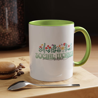 Floral School Social Worker Mug (11oz)