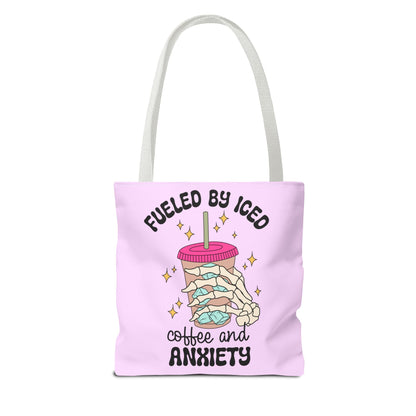 Fueled By Iced Coffee And Anxiety Tote Printify