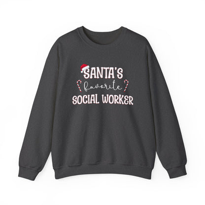 Santa's Favorite Social Worker Crewneck Printify