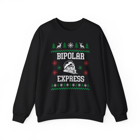 Bipolar Express - Ugly Christmas Crewneck Printify