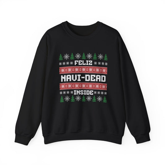 Feliz Navi-Dead Inside Ugly Christmas Crewneck Printify