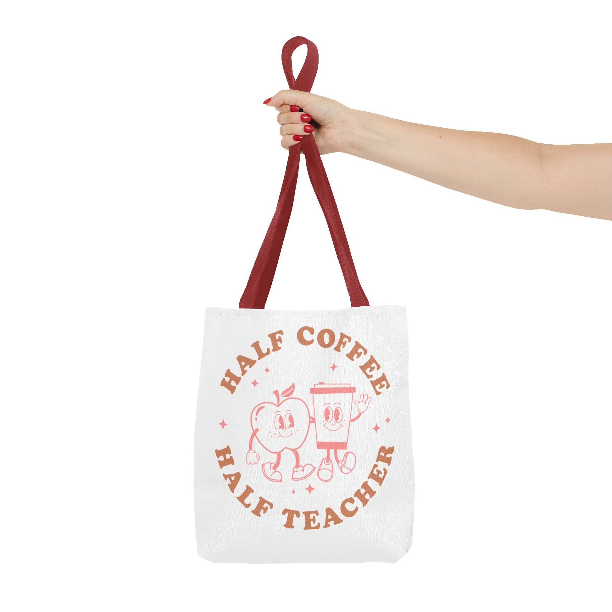 Half Coffee Half Teacher Tote Printify