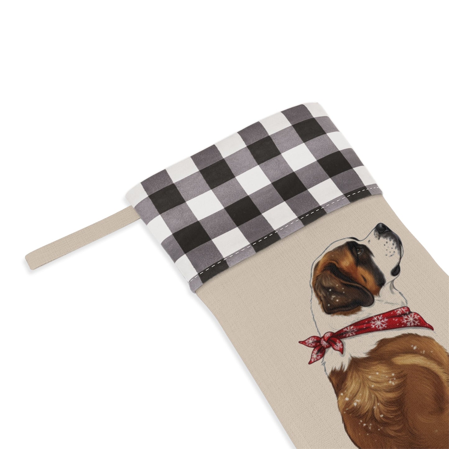 St. Bernard Christmas Stocking - Personalization Available! Printify