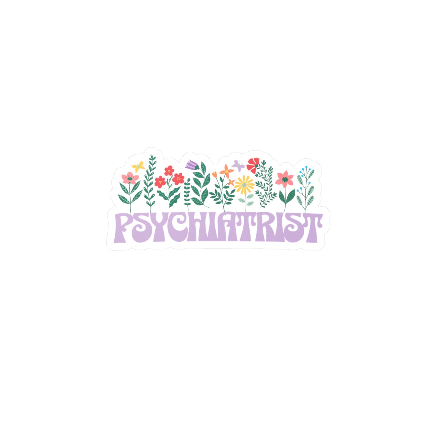 Floral Psychiatrist Vinyl Decal