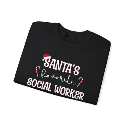 Santa's Favorite Social Worker Crewneck Printify
